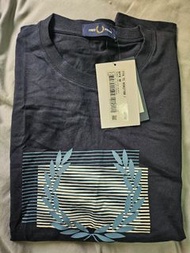 Fred Perry 藍色圓領短袖T恤