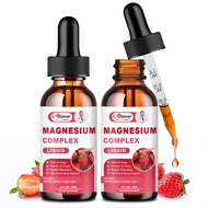 2 Pack Triple Magnesium Complex Liquid Drops Blend with Magnesium Glycinate 500mg, Malate and Taurat