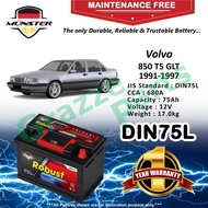 Münster Robust MF CMF DIN75 | DIN75L | 57539 (75AH) Car Battery Bateri Kereta for Volvo 850 T5 GLT 1