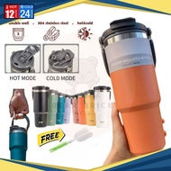 BotolAir 304 Stainless Steel Handheld Tumbler Hot or Cold Thermos WaterBottle with Straw Handle900ML
