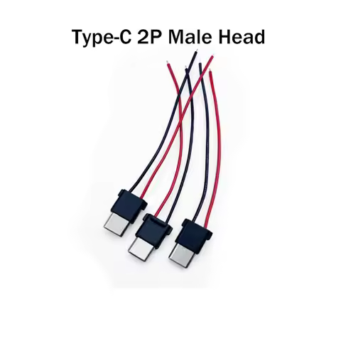 1/2/5/10 Pcs Connector Type-C Male 2P/2Pin Welding Wire Waterproof Strip Connector Charging Dedicate