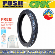 50/80 X 17 OKK Motorcycle Tire   [D-Style]  (2.00X 17) - Tube Type