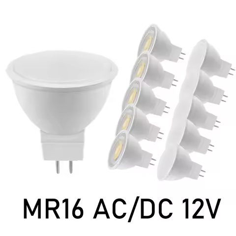 10PCS GU5.3 AC/DC 12V LED Spotlight Bulb MR16 Low Pressure 6W Light 120 Degrees 38 Degrees Study Kit