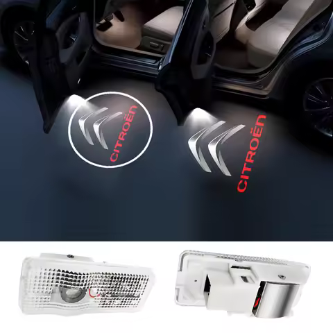 2Pcs car door LED light Welcome logo for Citroen XSARA PICASSO C5 X7 C2 C3 II PLURIEL A51 C4 C6 C8 D