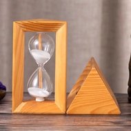 [Toronto2]  15/30 Minutes Wooden Triangle Glass Hourglass Time Timer Home Ornaments Sandglass Kitche