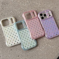 Korean Sweet Macaron Color Gilt Polka Dot Suitable for iPhone 17 16 15 14 Pro Max i15 i16 17Pro Phon