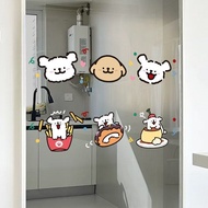 Dessert Line Puppy Pattern Sticker Cake Shop Bakery Shop Decoration Kitchen Glass Window Sticker Doo