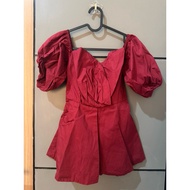 Preloved Off shoulder sabrina top red - Atwell Apparel