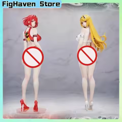 30cm Xenoblade Chronicles 2 Pyra Mythra Swimsuit Figures, Double Character PVC Statue, Anime Collect
