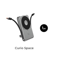 CURIO Space - 10000 mAh Magnetic Powerbank with 2-Way Cables Stand LED (3in1 Wireless/Watch Type-C i