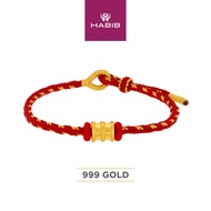 HABIB Adjustable 999/24K Gold Charm Cord Bracelet WWGB2681224