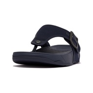 春季露營【FitFlop】TRAKK II MENS BUCKLE CANVAS TOE-POST SANDALS扣環帆布造型夾脚涼鞋-男(午夜藍)