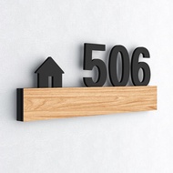 Acrylic Unit Number Plate Simplified 3D Door Number Signage Hotel Apartment Unit Number Signage Adhe