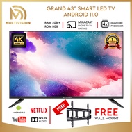 Fast send Multivision 43 Android 11.0 Smart LED TV, Netflix, Smart HDR, Dolby Audio, Voice Control FREE WM