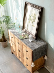 Luxury Modern American Countryside Floral Embroidery Dining Table Cloth Rectangle Table Flag Entranc