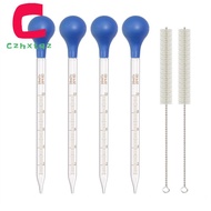 [LA19REA]Glass Pipette 10ml Lab Graduated Dropper for Liquid Essential Oil with Cleaning Brush Glass