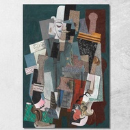 Art reproduction Man With a Pipe 1915 Picasso Pablo ppc16 รูปติดผนัง ภาพที่มีชื่อเสียง ภาพพิมพ์รายละ