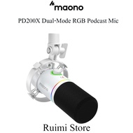 Maono PD200X Dual-Mode RGB Podcast Mic: USB/XLR for PC/Phone, Perfect for Gamers, Streamers & Record