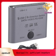 Bi Directional USB C Switch Splitter 8K USB C Switcher KVM 8K 60Hz 4K 144Hz Video for Multiple Sourc