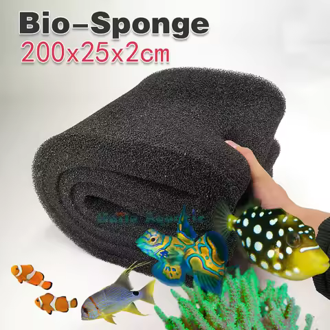 200x25x2cm Aquatic Bio Sponge Filter Media Pad Cut-to-fit Foam for Aquarium Fish Tank Koi Pond Aquat