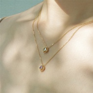 海藍寶/月光石/亞歷山大變石【眾星捧月】s925純銀項鍊 || 獨家