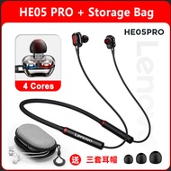 Lenovo HE05 Pro Bluetooth 5.0 Earphones 4 Speaker Units Wireless Headphone Magnetic Neckband Stereo