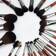 RETAO 12Pcs ลิปไลเนอร์ ชุดแปรงแต่งหน้าขนาดเล็ก พร้อมกล่องเก็บของ ไม้ ชุดแปรงคอนซีลเลอร์ ง่าย ขนฟู ชุ