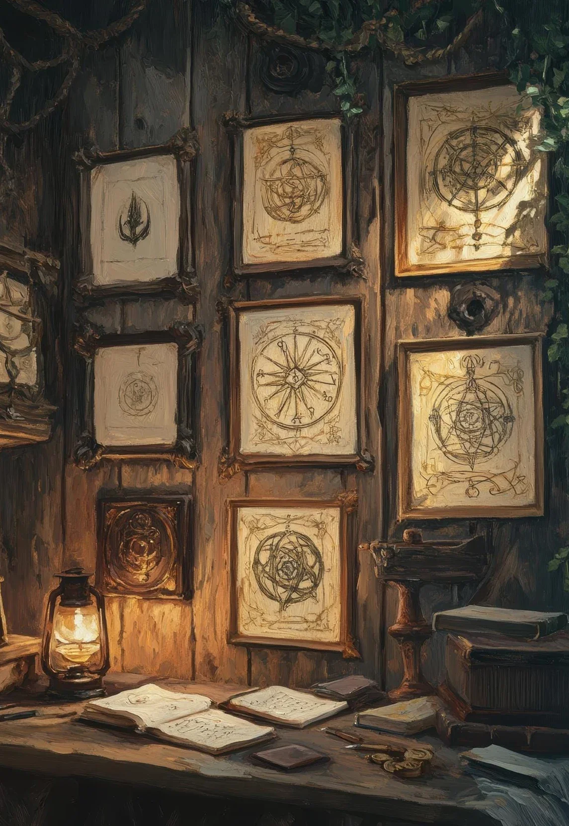 1pc  frameless Canvas Painting Wizards Potion Old Leatherbound Alchemy Book Poster Wizards Bookstore