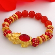 Imitation Pixiu Imitation Gold Imitation Sand Gold Bracelet Pichu Stone Bracelet Plated Ruby Pixiu I