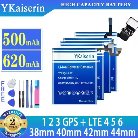 YKaiserin Battery For Apple Watch iWatch Series 1 2 3 GPS + LTE 4 5 6 38mm 40mm 42mm 44mm For Apple 