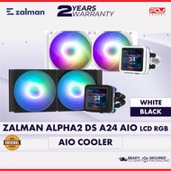ZALMAN ALPHA2 DS A24 240MM LCD RGB AIO LIQUID COOLER - BLACK / WHITE (2 Years Warranty)