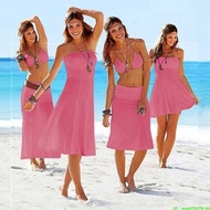 Nữ Bohemian Long Beach Đầm Váy Cao Vòng Eo Một Vai Màu Nguyên Chất Mùa Hè Đầm Es Phong Cách Boho Quấ