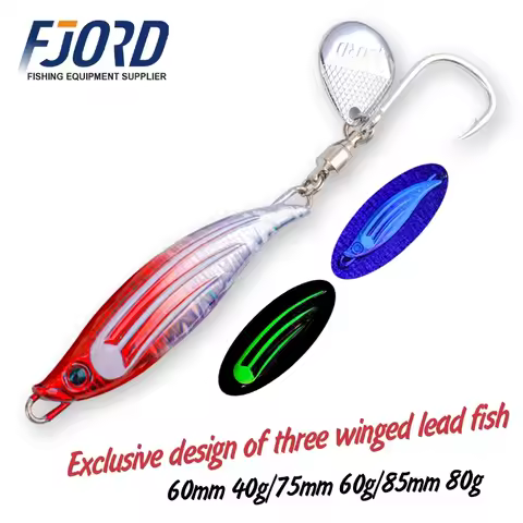 FJORD 40g 60g 80g Metal Fishing Jig Tail Spinner Lure Spinning Sea Spoon New Arrivals 2026 Artificia