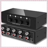 (JGRW) 3.5mm Aux + L/R Bi-Directional Stereo Audio Switch 4 in 1 Out A/B Analog Audio Switcher Selec