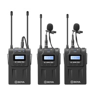 BOYA BY-WM8 Pro-K2 UHF Dual-Channel Lavalier Wireless Microphone System with LCD Screen for Canon Nikon DSLR Camera