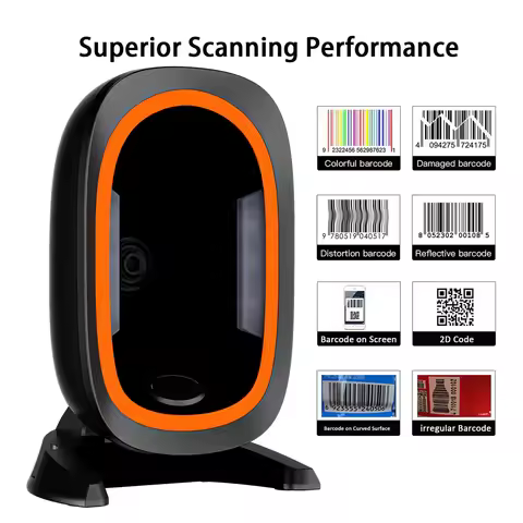 Desktop Barcode Scanner 1D 2D QR Code Omnidirectional High-performance Auto Sense Data Matrix Bar co