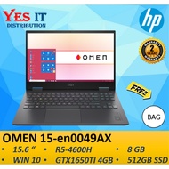 HP OMEN 15-en0049AX 15.6'' FHD 144Hz Gaming Laptop ( R5-4600H, 8GB, 512GB SSD, GTX1650Ti 4GB, W10, 2YW ) FREE BAG