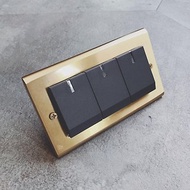 黃銅面板適用Glatima螢光單路三路三開