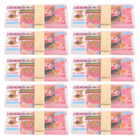 10 Bundles Ancestor Money Papercraft Realistic Fake Paper Money for Traditional Festival Paper Burn 