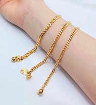 [VJ]Cop916 Bracelet "Curb" Adults/Kids 3mm-6mm 999.9 Gold Plated Bracelet *Persist916 