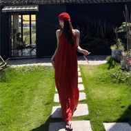 SEXY RED MAXI DRESS WITH RED COLLAR