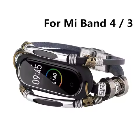 Leather+Metal Wrist Strap For Xiaomi Mi Band 7 Mi Band 8 Bracelet Smart Accessories Watchbands For M