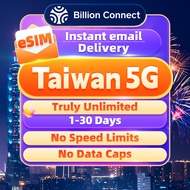 Taiwan eSIM 5G 1-12 Days Truly Unlimited Data | Instant Email Delivery | 5G High Speed Data eSIM Tai