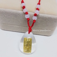 999 gold foil pendant with necklace