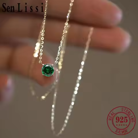 SOMILIA 10 Color Fashion S925 Pure Silver 18k Gold Pendant Multi-functional Single Diamond Necklace 