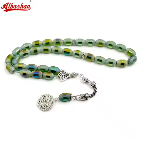 NewTasbih 8x14MM Green crystal 33 45 51 99 100 prayer beads Muslim Eid ADHA gift misbaha bracelet Is