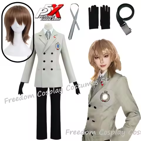Anime Game Goro Akechi Cosplay Costume School Uniform Suits Halloween Party Role Play Clothing Full 