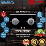 ELBA 2 BURNER BUILT-IN HOB EGH-K8592G(BK)