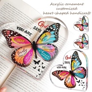 Acrylic Heart Butterfly Writing Desktop Crafts Valentine's Day Mother's Day Christmas Easter I1q7