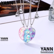 YANN 3Pcs Matching Heart Pendant Necklace, Alloy Friendship Jewelry BFF Necklaces, Cute Friendship P